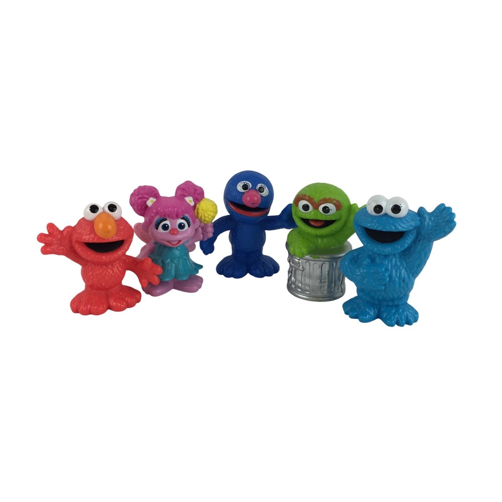 Sesame Street Figure Lot 5pc Elmo Cookie Monster Abby Grover Oscar Cake Toppers